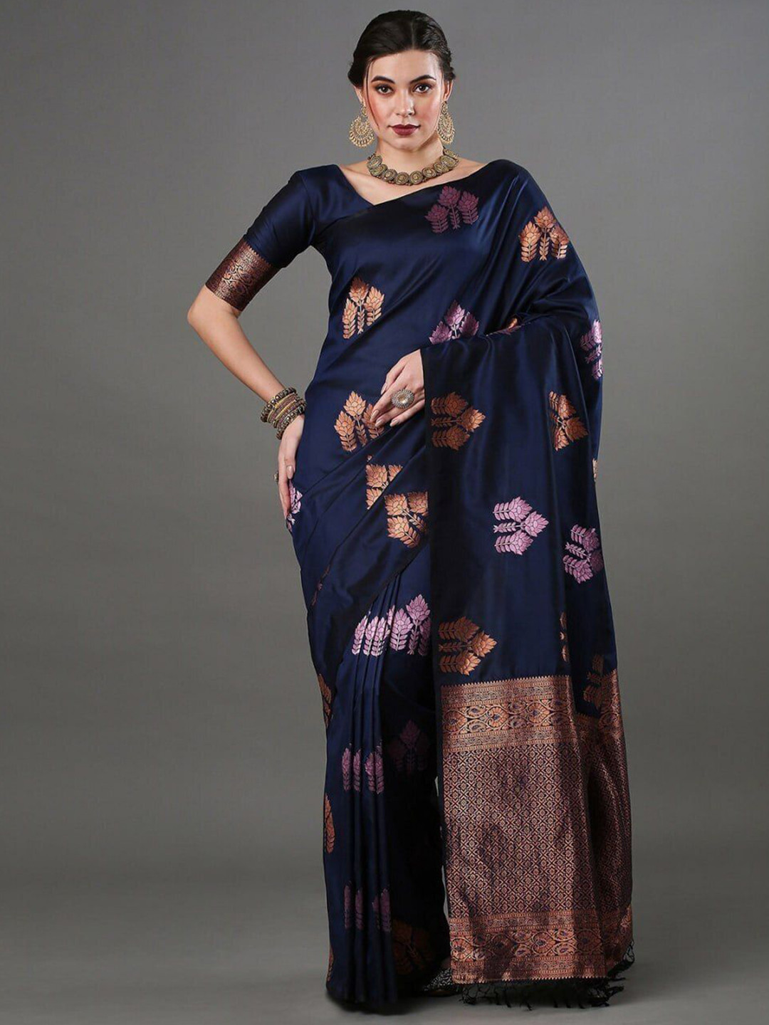 

Upalksh Woven Design Zari Kanjeevaram Saree, Blue