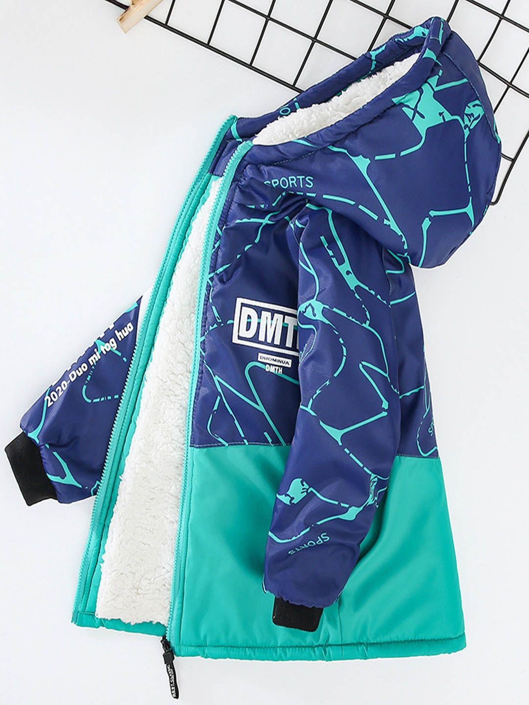 

Xsole Unisex Kids Colourblocked Bomber Jacket, Blue