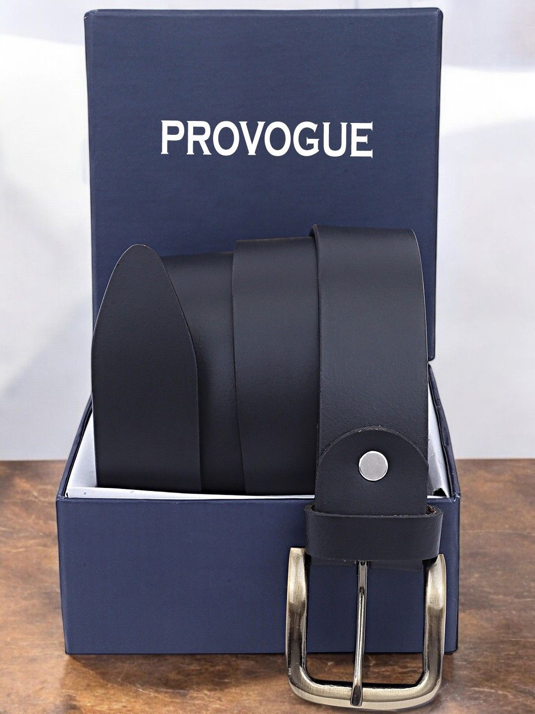 

Provogue Men Leather Formal Belt, Black