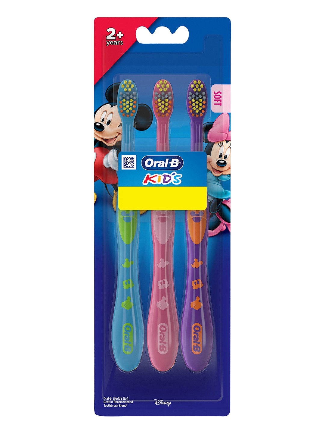 

Oral - B 3 Pcs Mickey Characters Extra Soft Bristles Kids Toothbrush, Multi