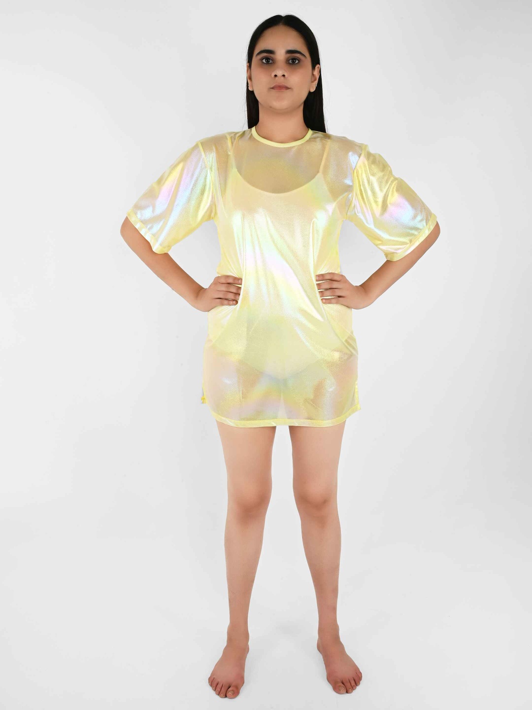 

Blissence Women Swimwear Cover-up Dress, Yellow