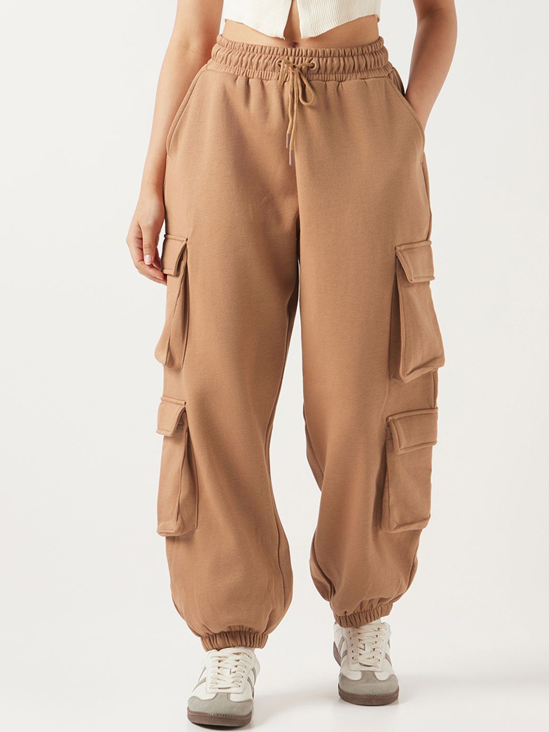 

Bewakoof Heavy Duty 1.0 Women Camel Brown Super Loose Fit Cargo Joggers