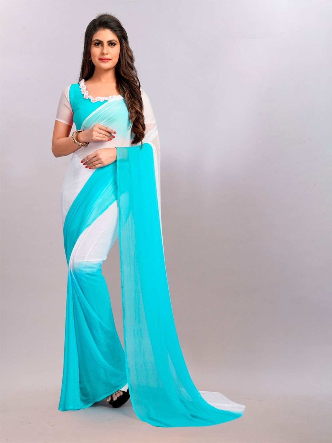 

Aika Ombre Saree, Blue