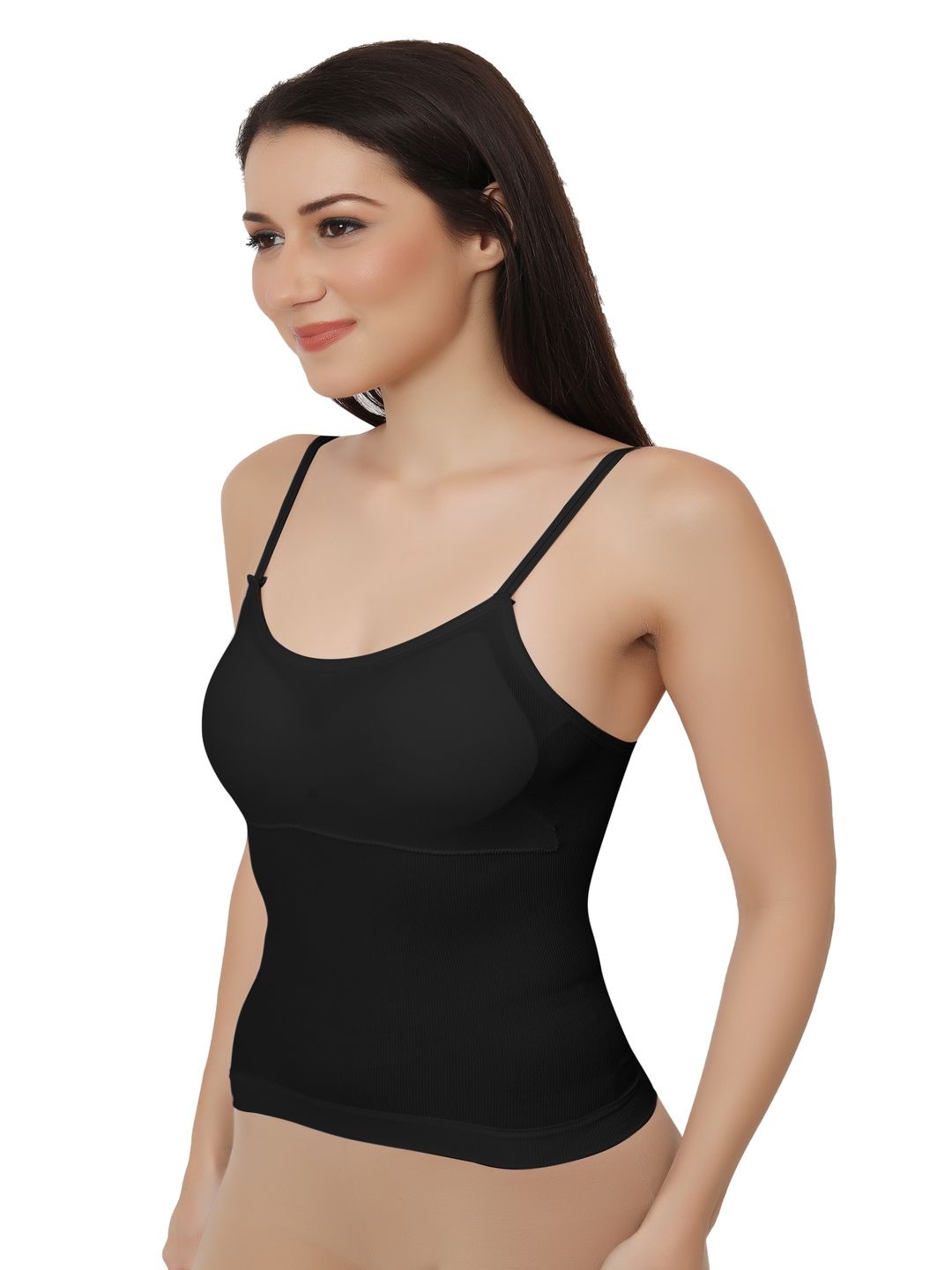 

Bella Voste Stretch Cotton Lightly Padded Camisole, Black