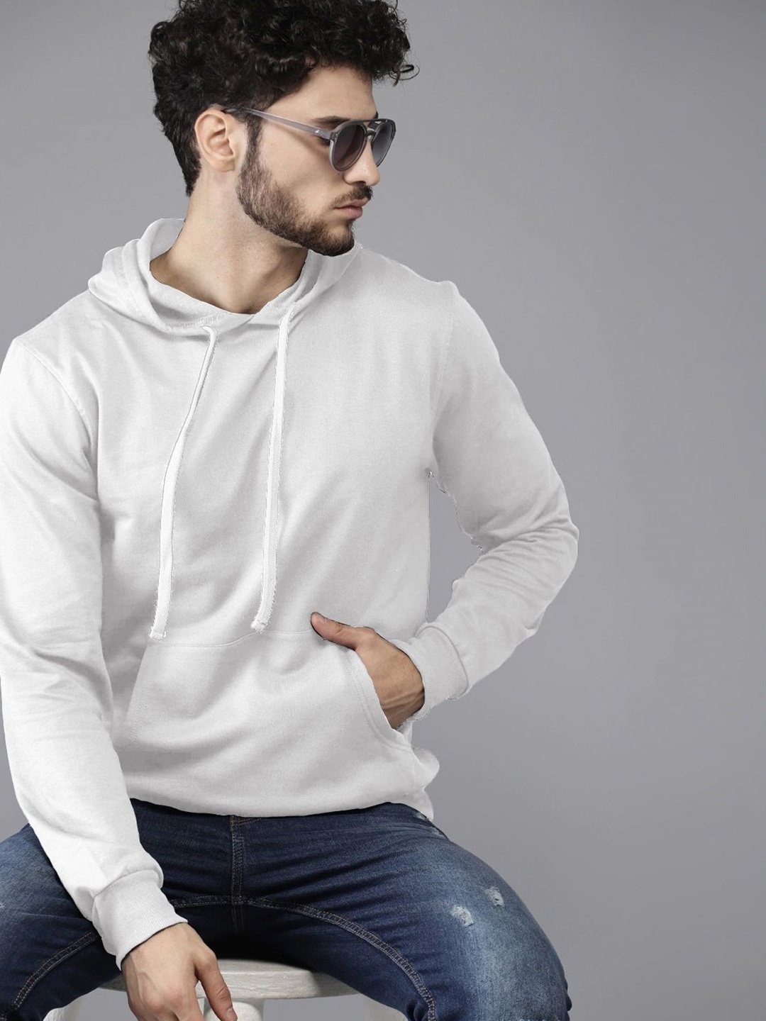 

ELLITI Men Hooded Sweatshirt, White