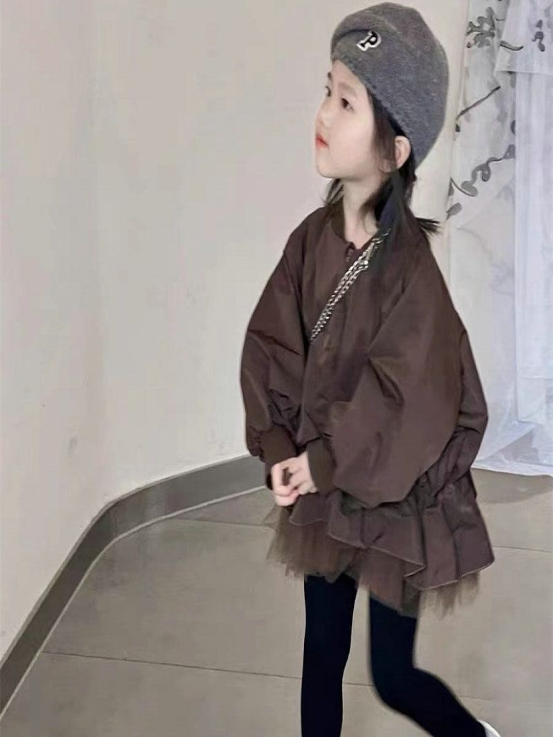 

StyleCast x Revolte Girls Solid Tailored Jacket, Coffee brown