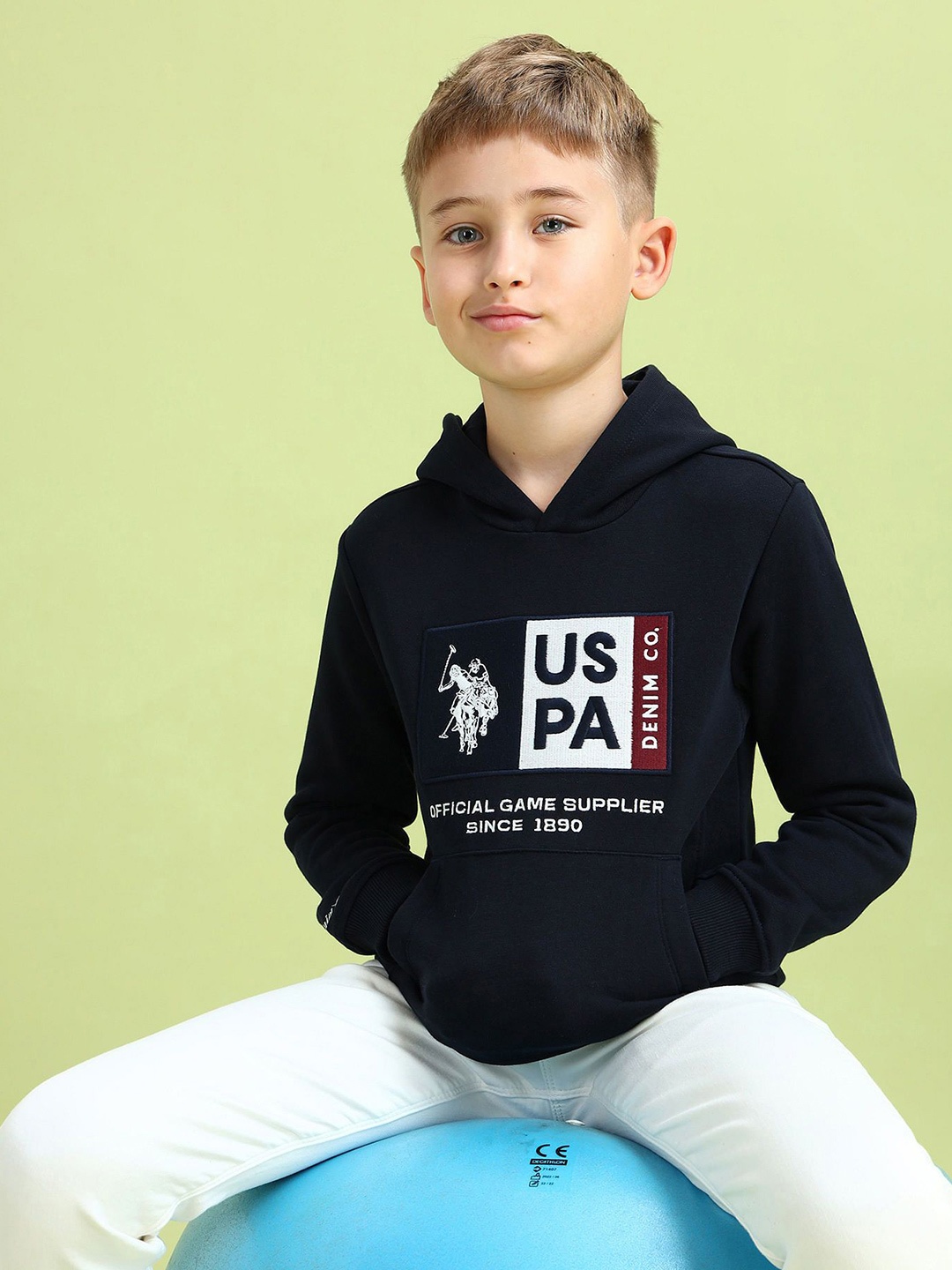 

U.S. Polo Assn. Kids Boys Printed Hooded Sweatshirt, Navy blue