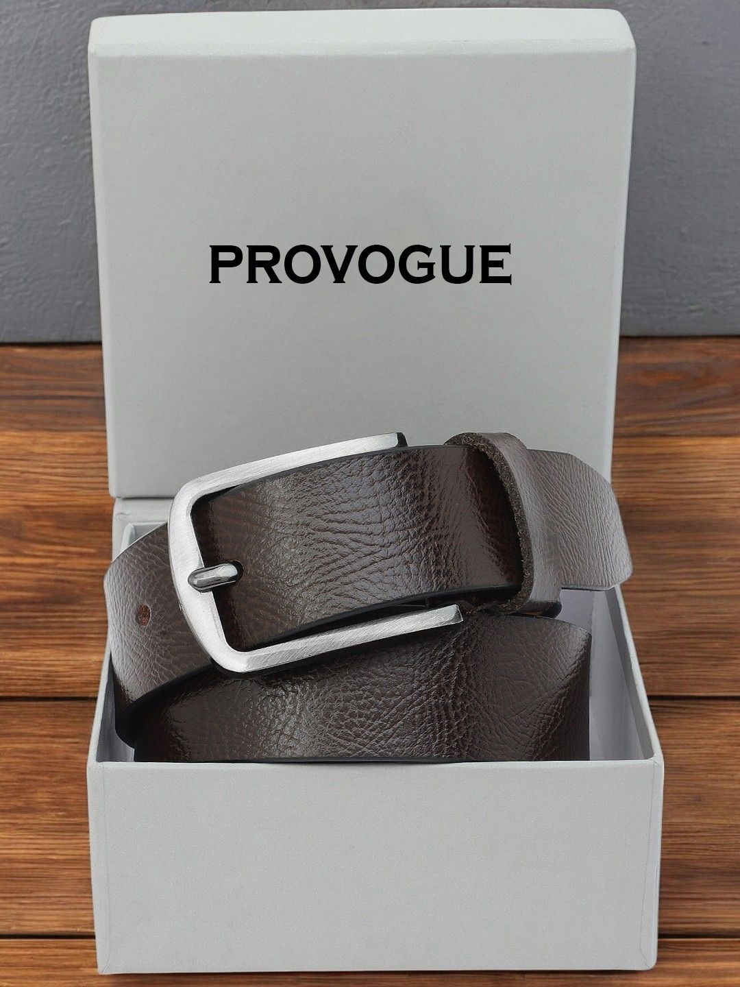 

Provogue Men Textured Leather Formal Belt, Brown