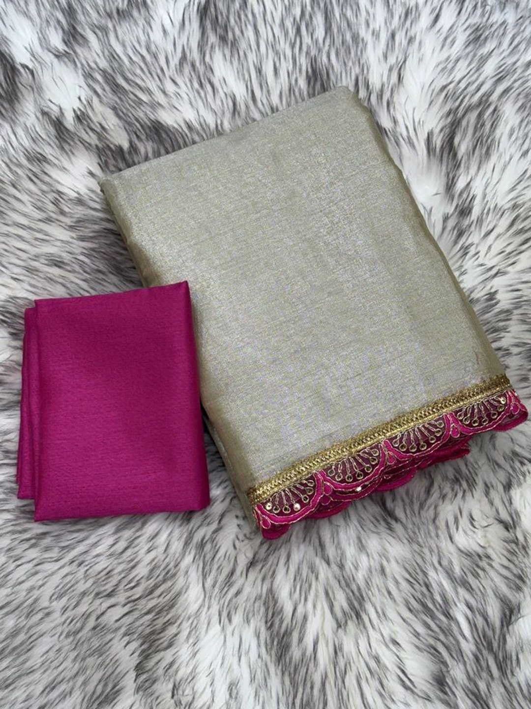 

Aika Embroidered Pure Cotton Chanderi Saree, Cream