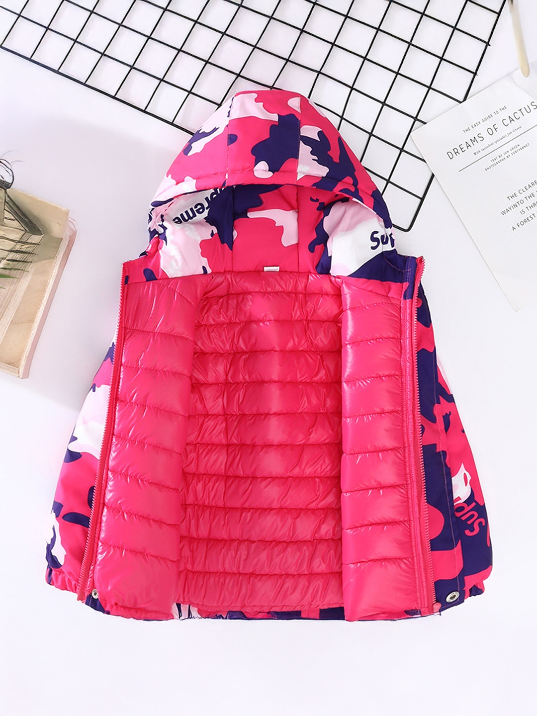 

Xsole Unisex Kids Camouflage Printed Padded Jacket, Pink