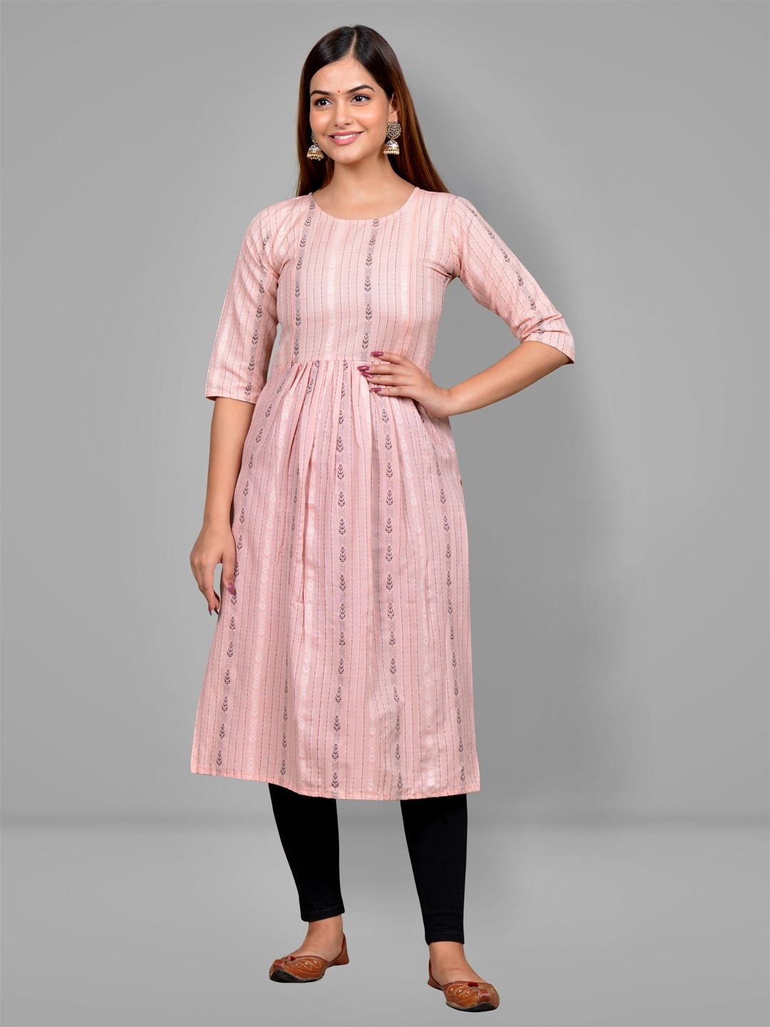 

Parastri Women Maternity Anarkali Kurta, Peach