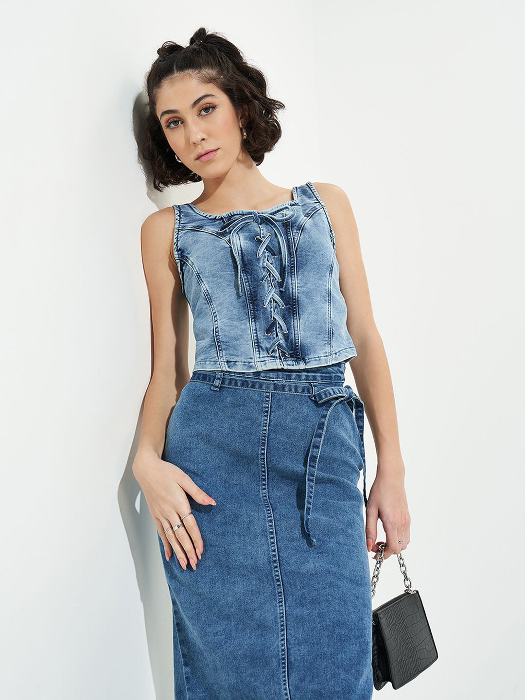 

SF JEANS by Pantaloons Cotton Sleeveless Denim Top, Blue