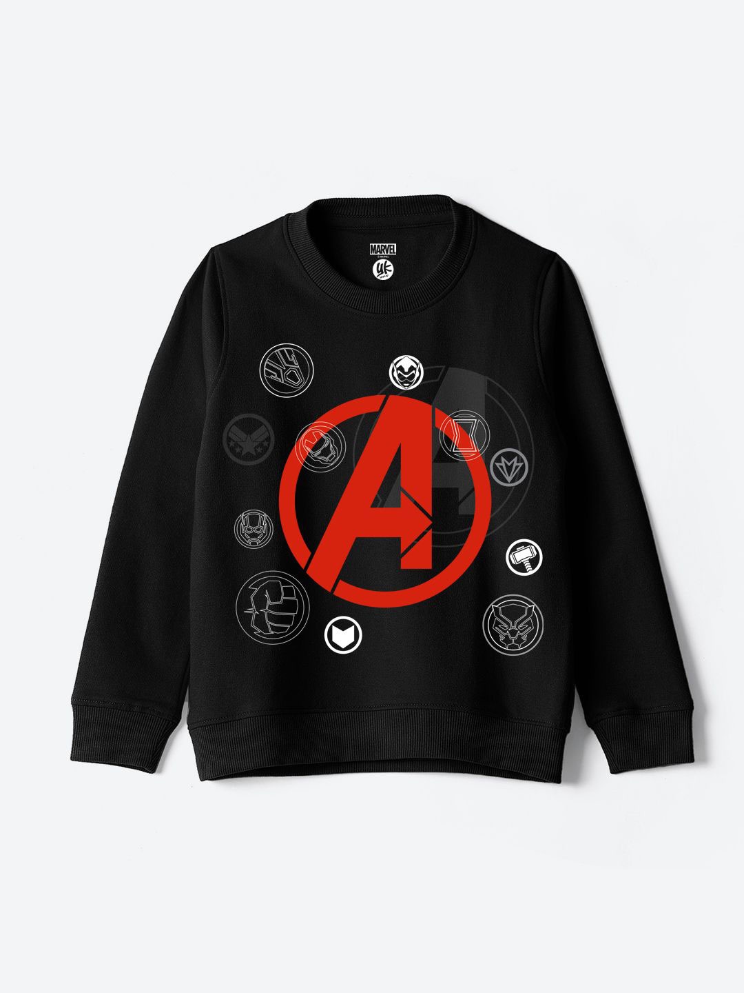 

YK Marvel Boys Printed Pullover Sweatshirt, Black