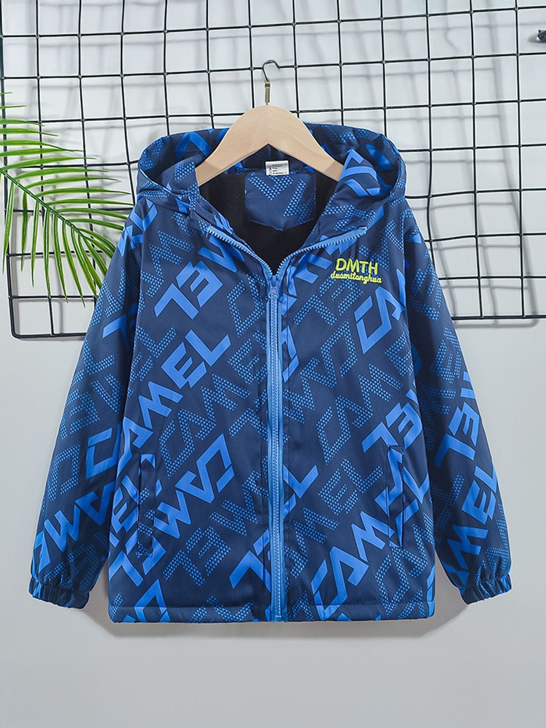 

Xsole Unisex Kids Typography Printed Bomber Jacket, Navy blue