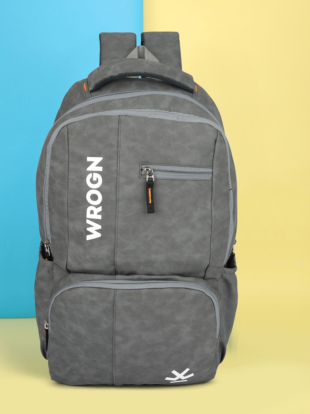 

WROGN Unisex Brand Logo Backpack, Grey