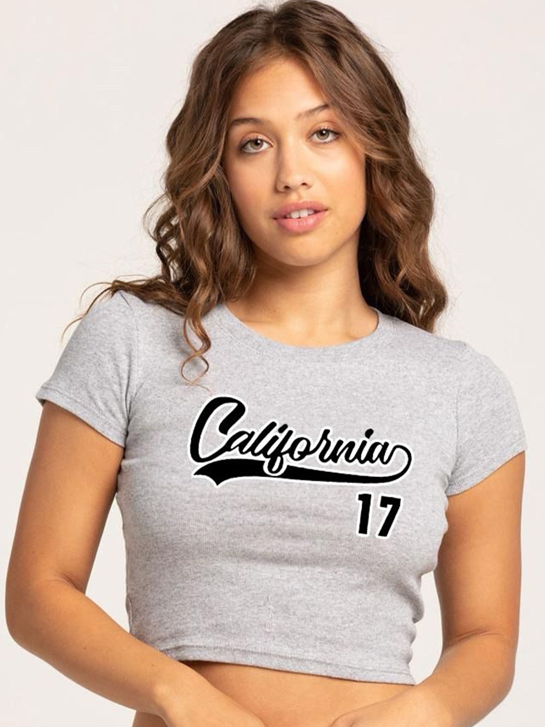

sollobell Printed Cotton Crop Top, Grey