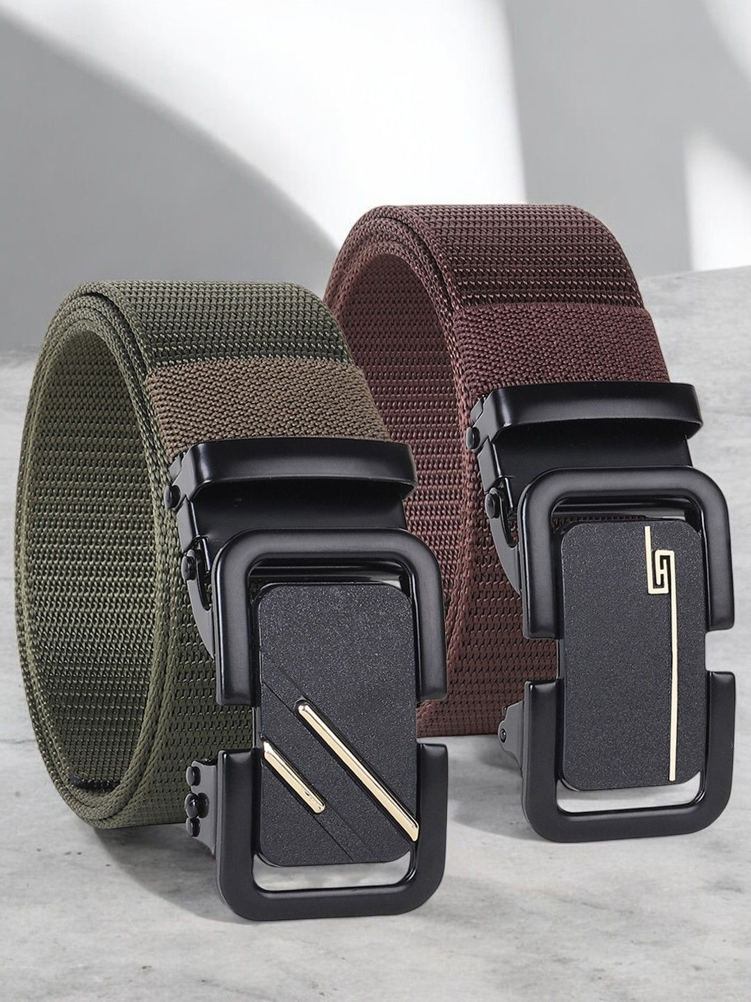 

Metronaut Men Textured 2 Belt, Green