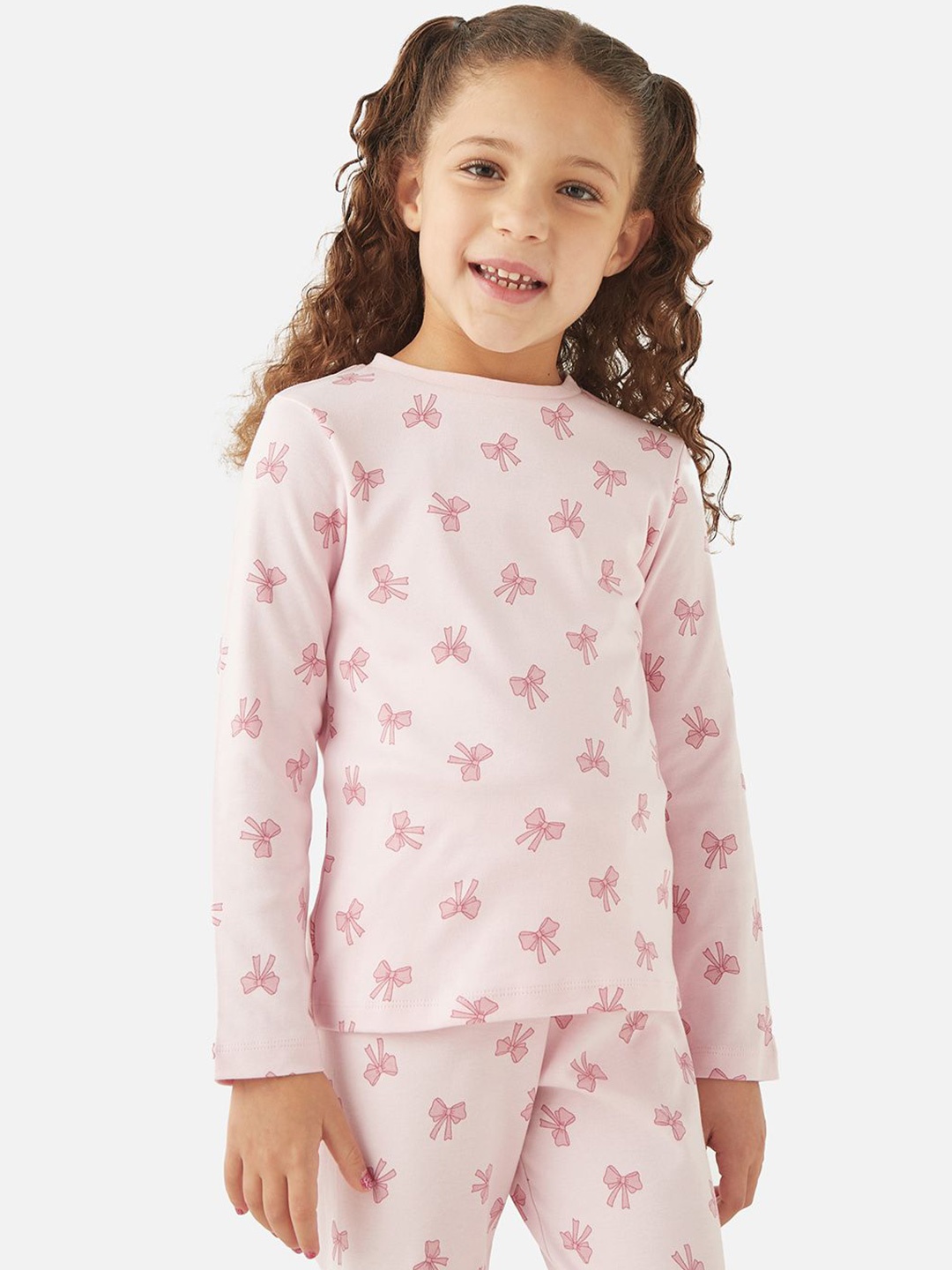 

Juniors by Babyshop Girls Printed Pure Cotton T-Shirt With Joggers, Pink