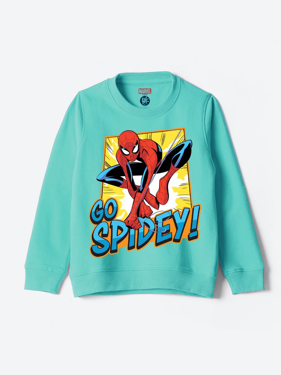 

YK Marvel Boys Spider Man Printed Sweatshirt, Turquoise blue