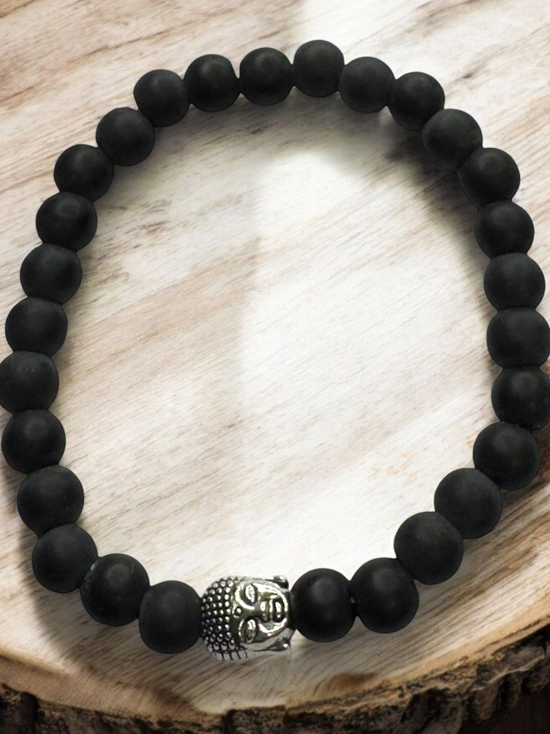 

AKLINA Beaded Ceramic Elasticated Bracelet, Black