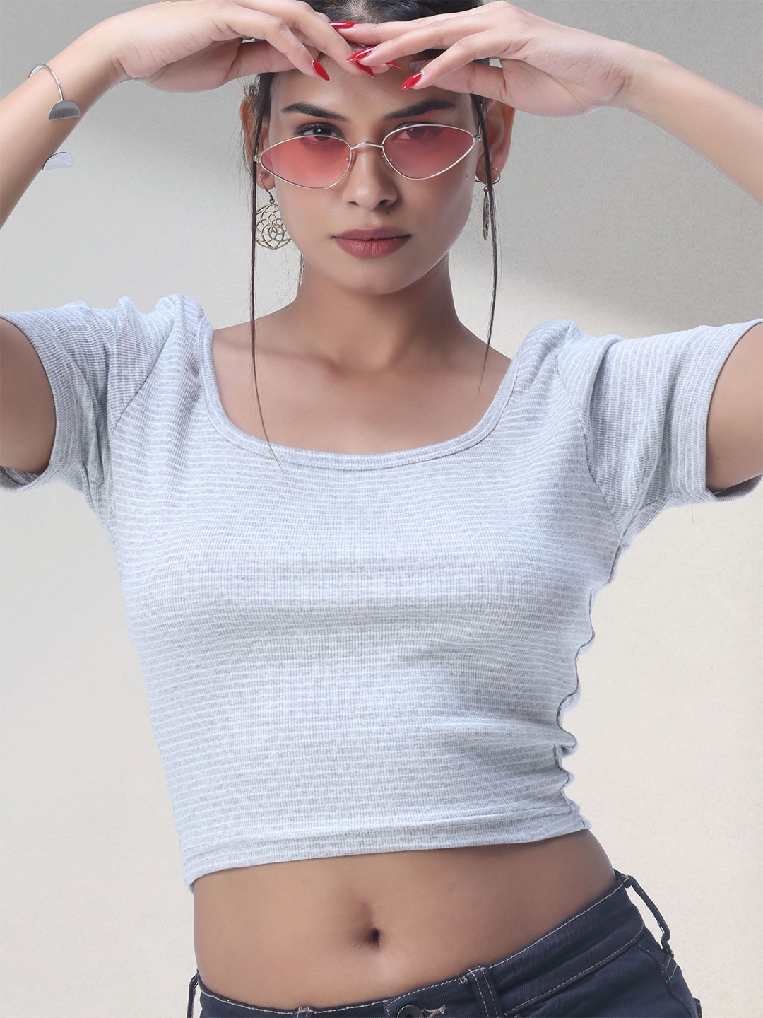 

sollobell Cotton Crop Top, Grey