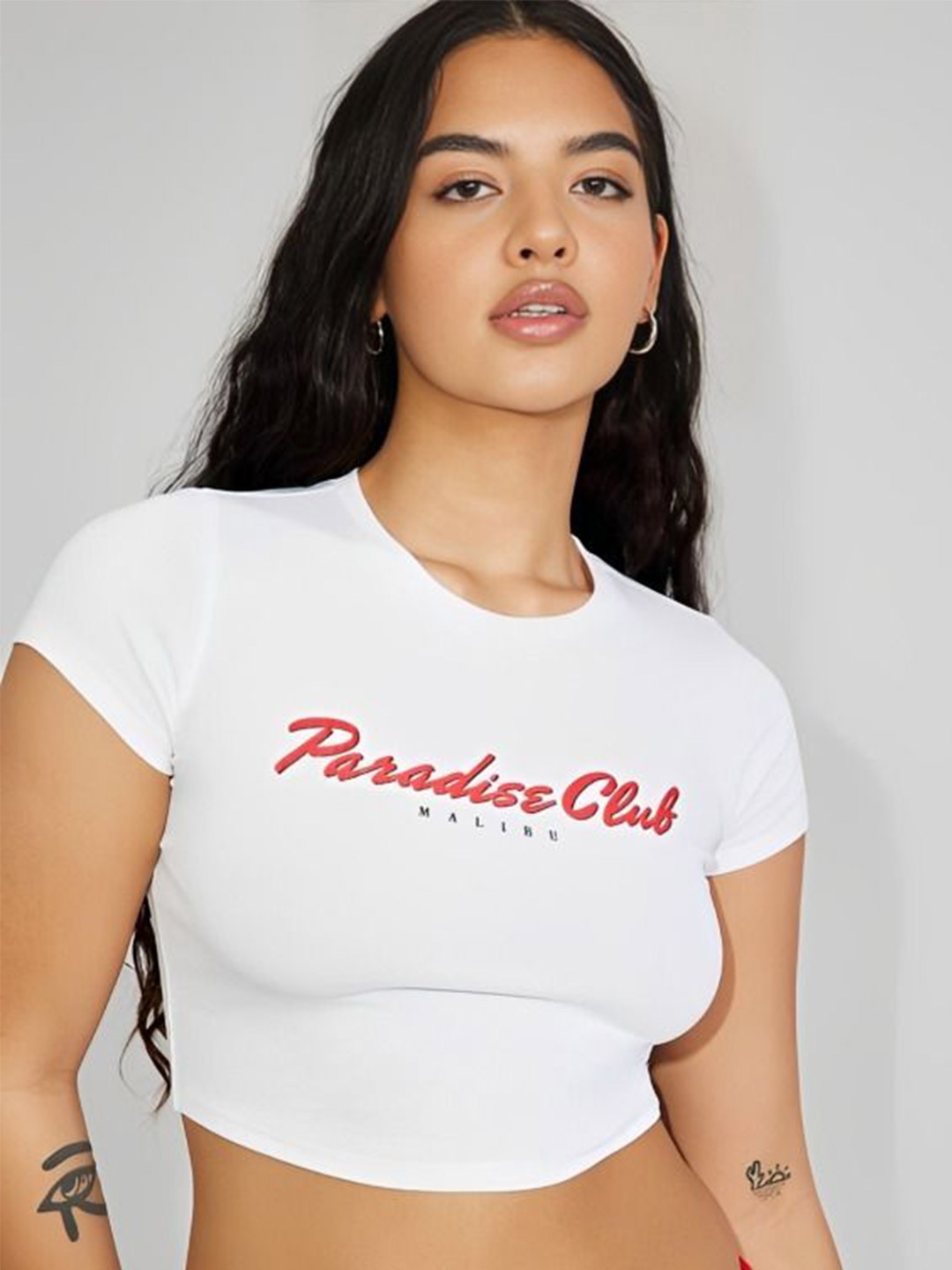 

sollobell Print Cotton Tank Crop Top, White