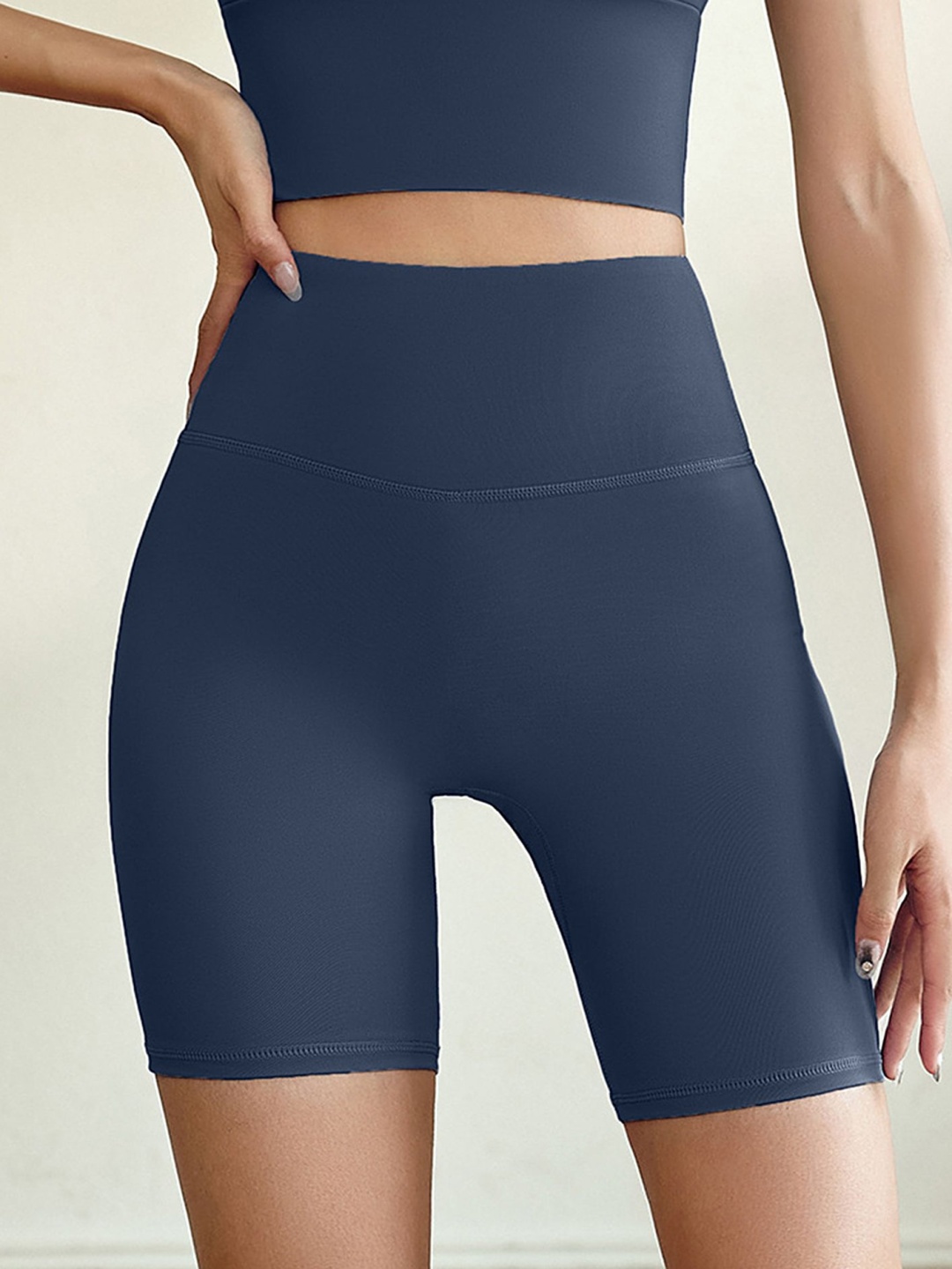 

LULU & SKY Women Skinny Fit High-Rise Shorts, Blue