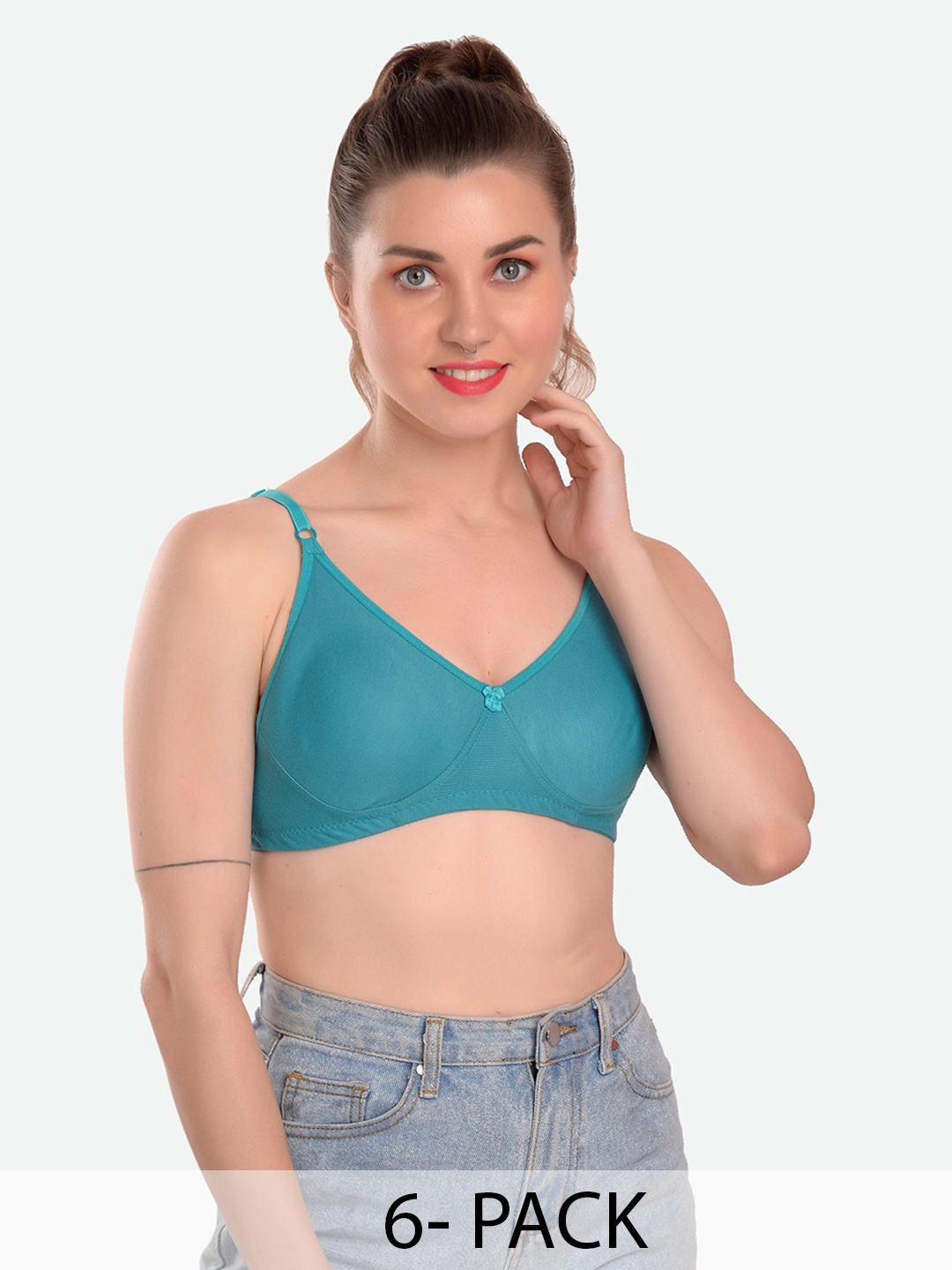 

MiEstilo Pack of 6 Full Coverage Bra, Red