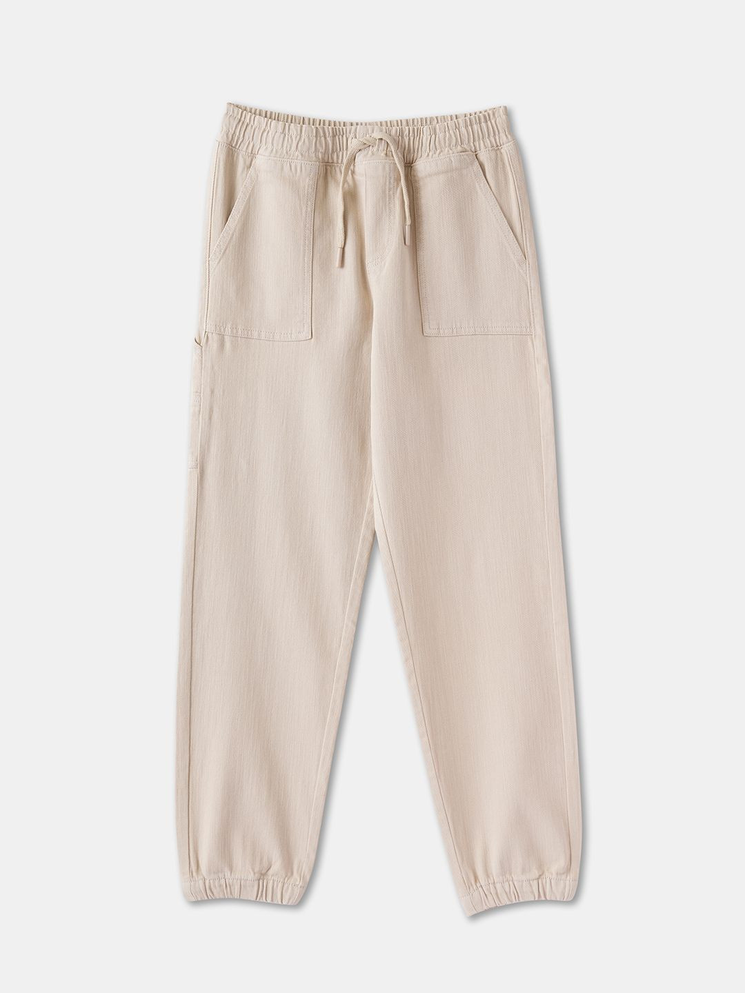 

R&B Boys Relaxed Fit Mid-Rise Cotton Trouser, Beige