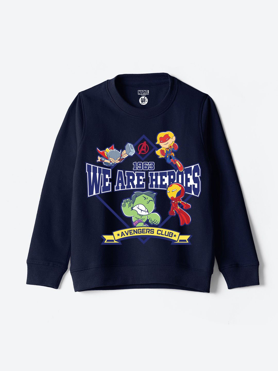 

YK Marvel Boys Printed Round Neck Pullover Sweatshirt, Blue