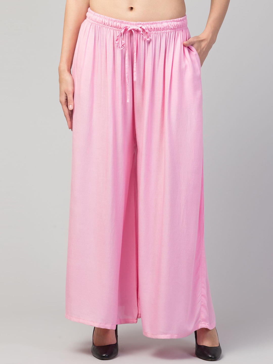 

STYLE PREZONE Women Wide Leg Ethnic Palazzos, Pink