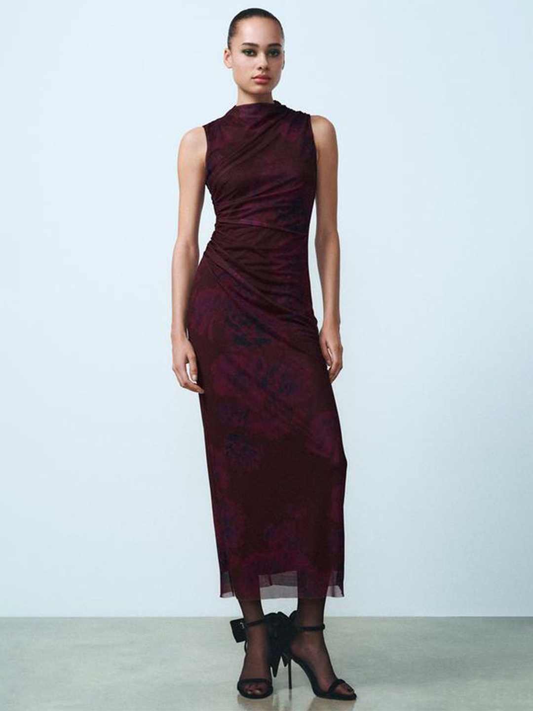 

LULU & SKY Tie and Dye Maxi Dress, Burgundy