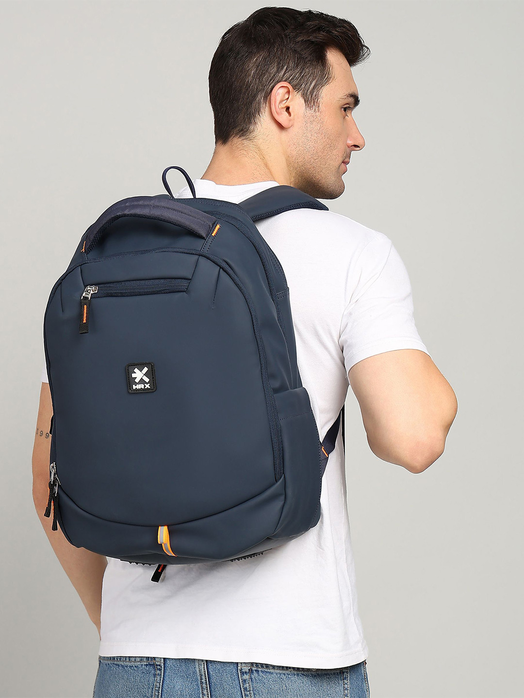 

HRX by Hrithik Roshan Unisex Ergonomic Straps Backpack With Rain Cover, Navy blue