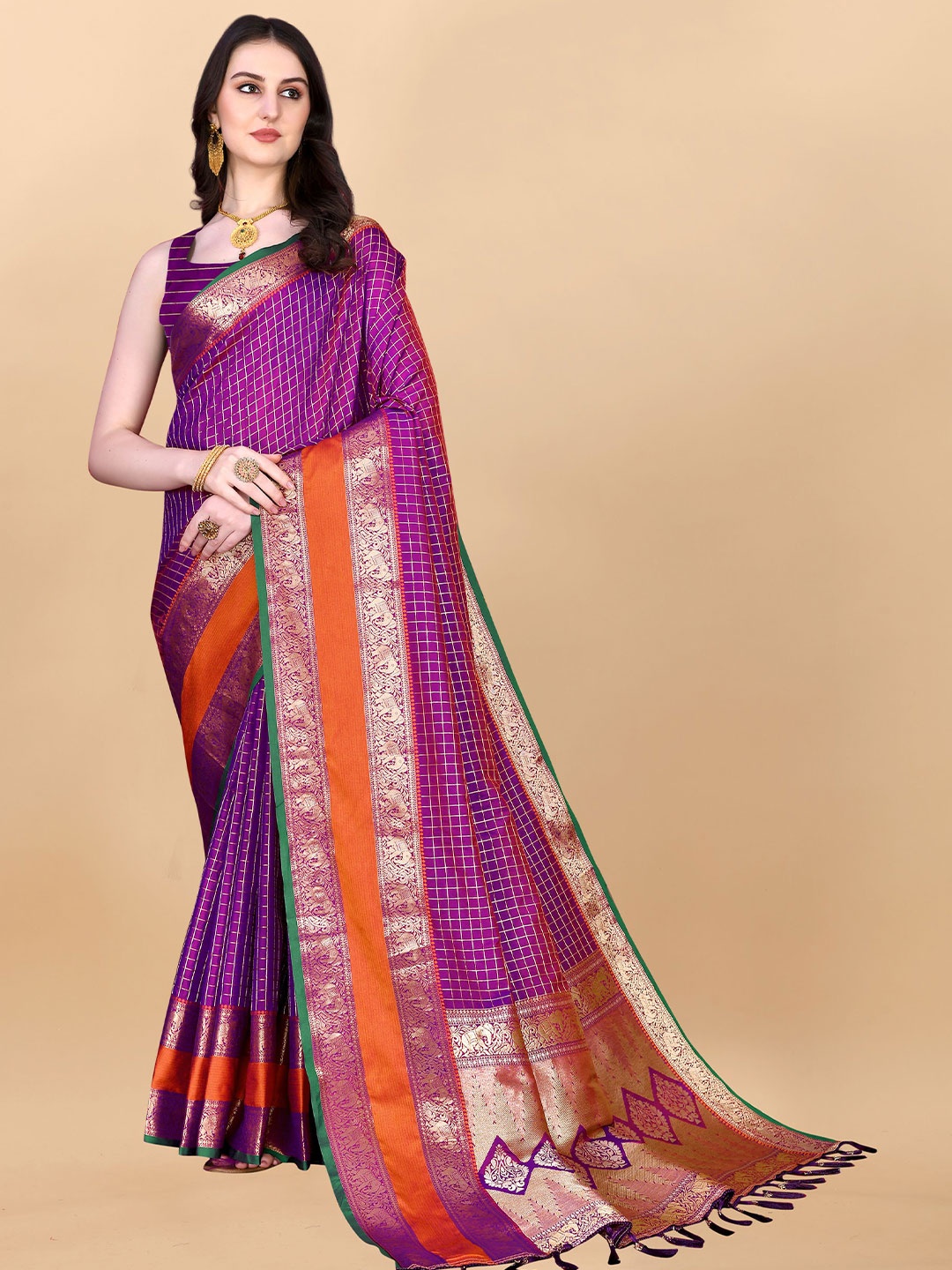 

Upalksh Woven Design Banarasi Saree, Purple
