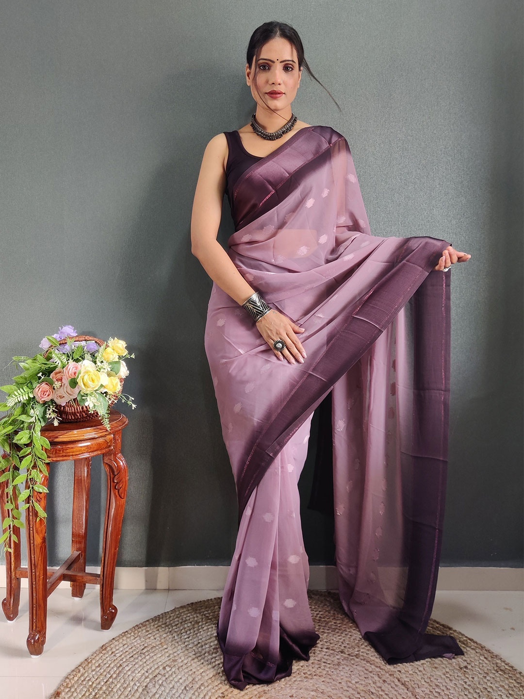

Upalksh Woven Design Zari Pure Silk Kota Saree, Brown