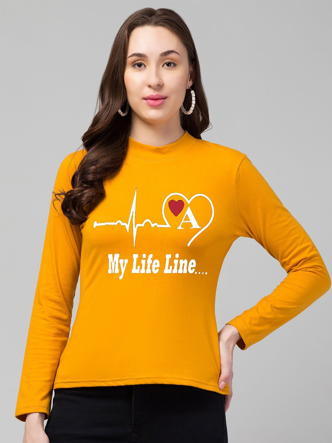 

CULPI Women Cotton Printed Top, Yellow