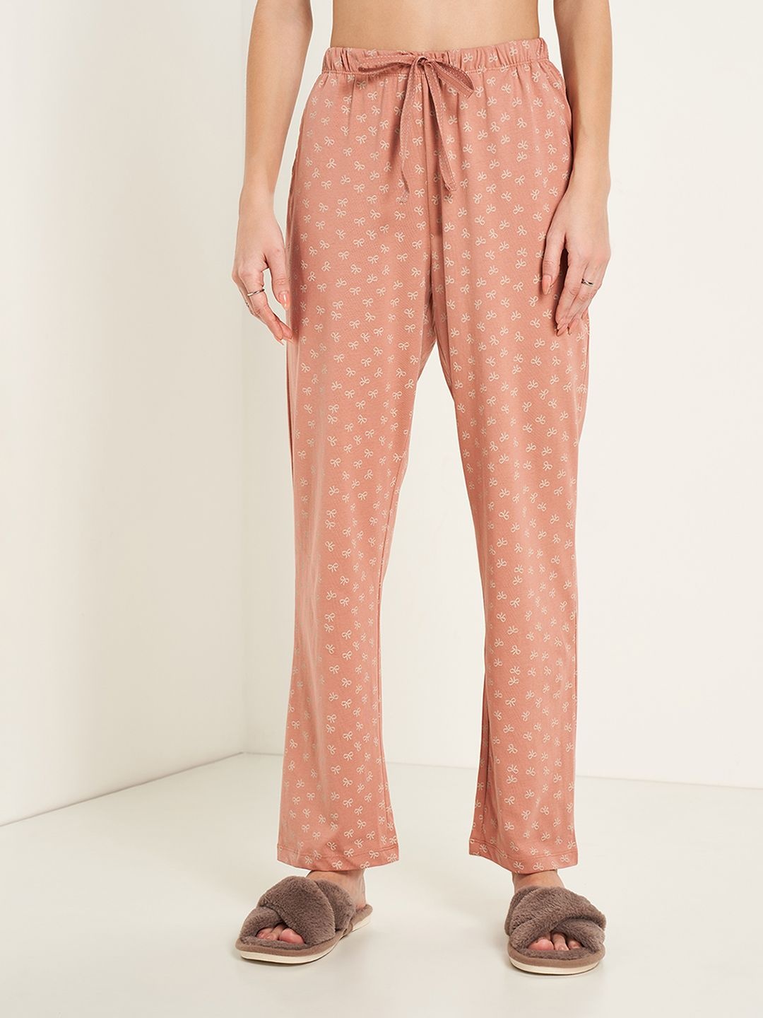 

Dreamz by Pantaloons Women Printed Relaxed Fit Lounge Pant, Rust