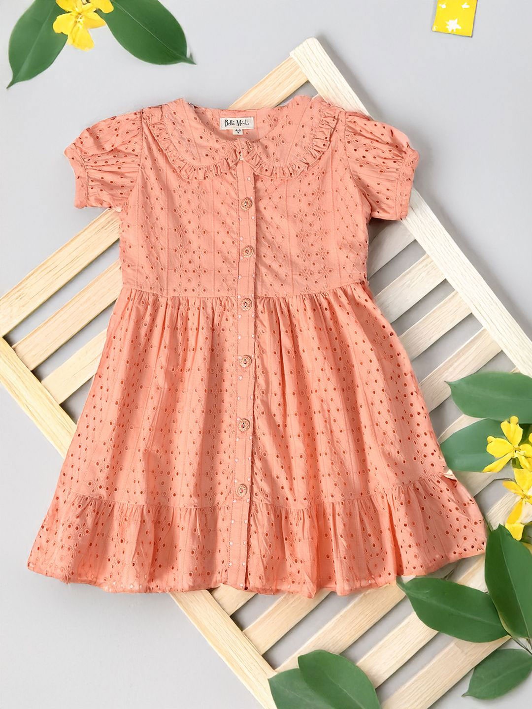 

Bella Moda Floral Print Fit & Flare Dress, Peach