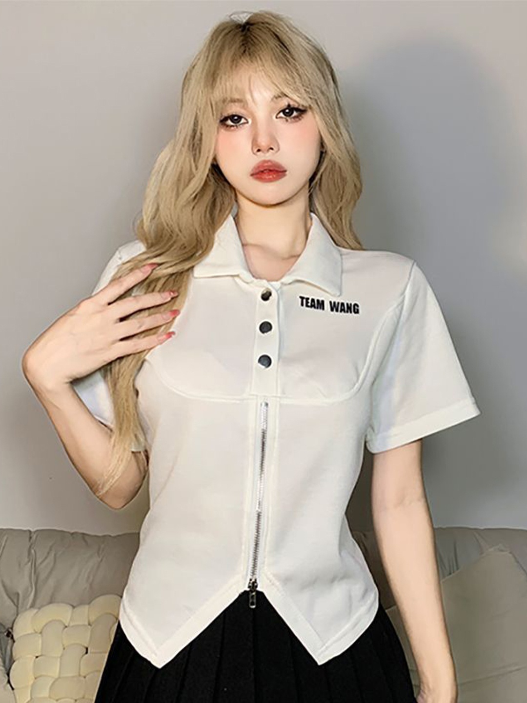 

StyleCast x Revolte Women Shirt Style Top, White