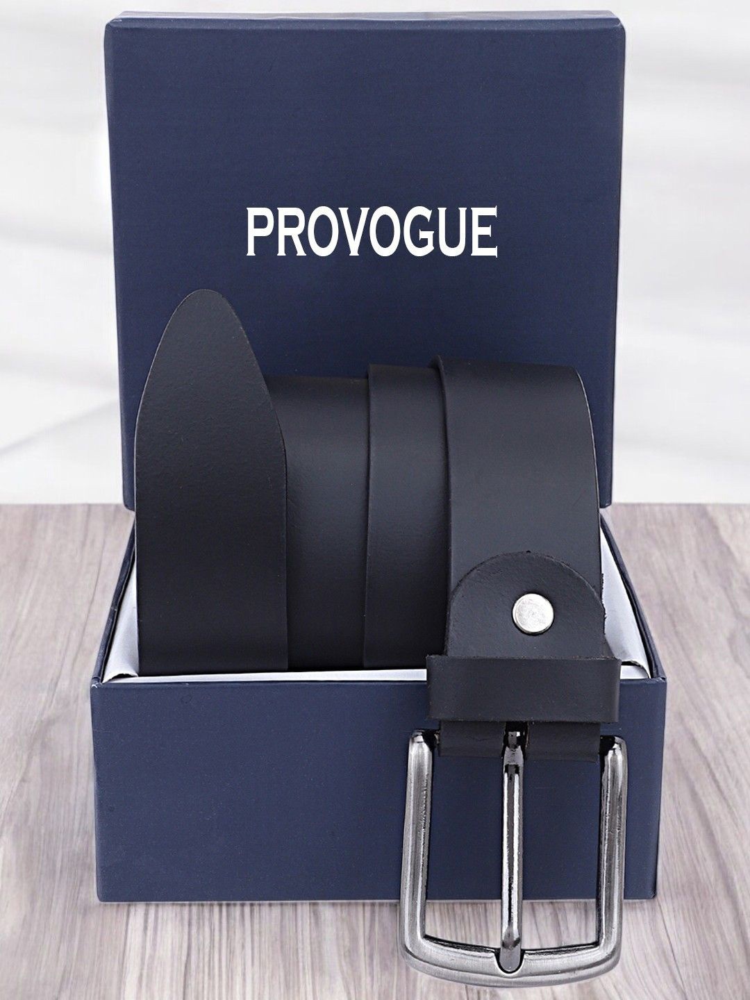 

Provogue Men Leather Formal Belt, Black