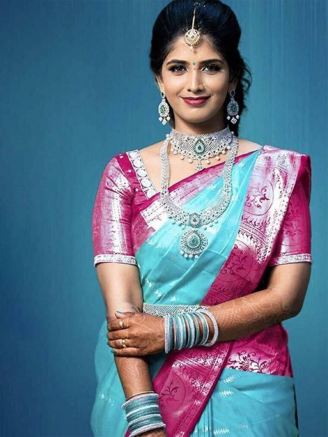 

Upalksh Woven Design Zari Pure Silk Banarasi Saree, Pink