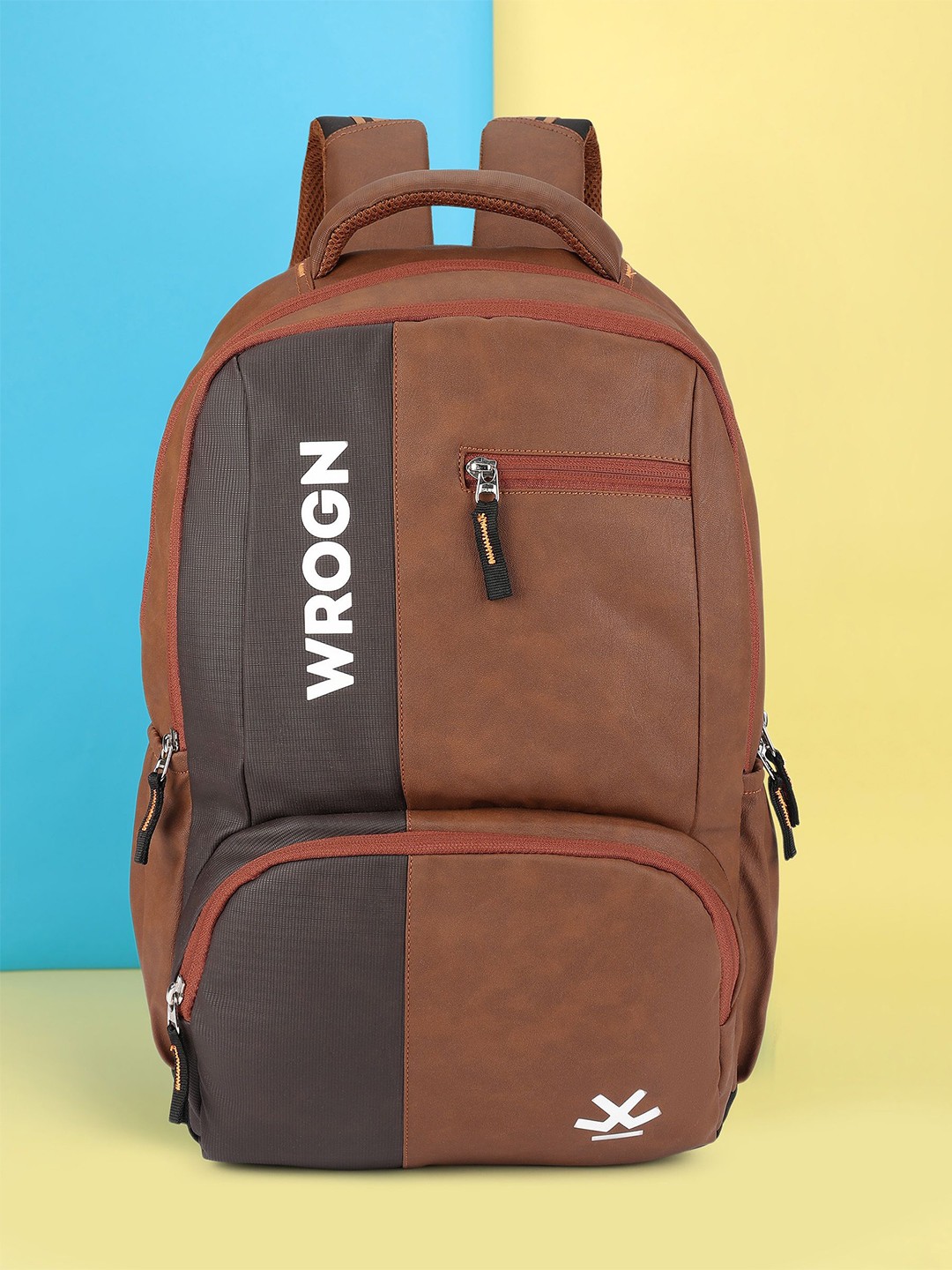 

WROGN Unisex Brand Logo Backpack, Brown