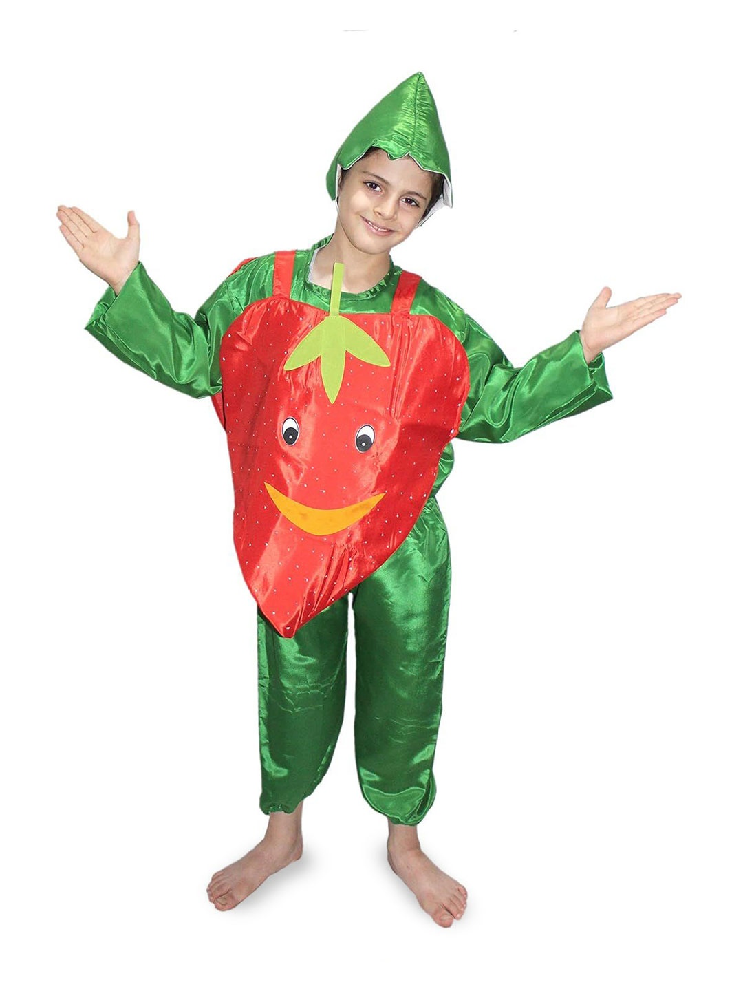 

Kaku Fancy dresses Kids Fancy Dresses Strawberry Fruits Costume Set, Red