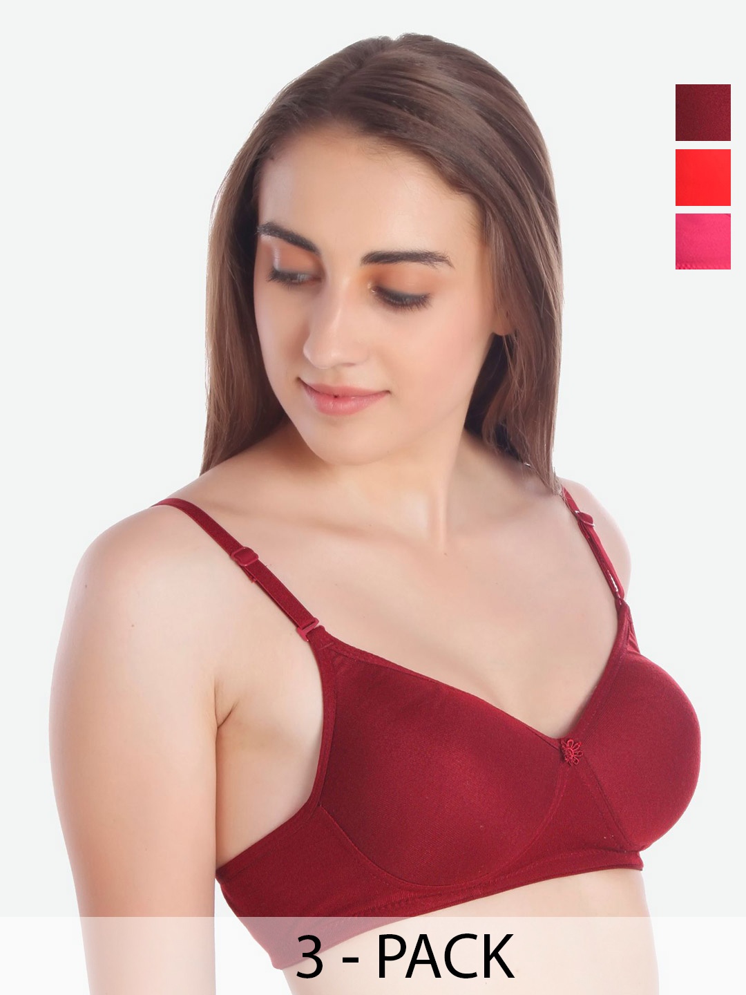 

MiEstilo Bra Full Coverage Lightly Padded, Maroon
