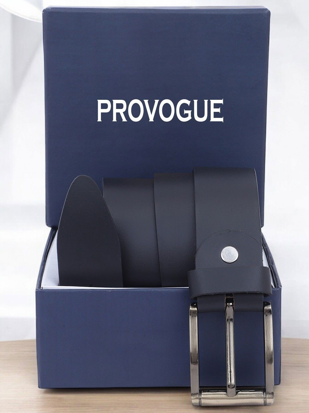 

Provogue Men Leather Formal Belt, Black