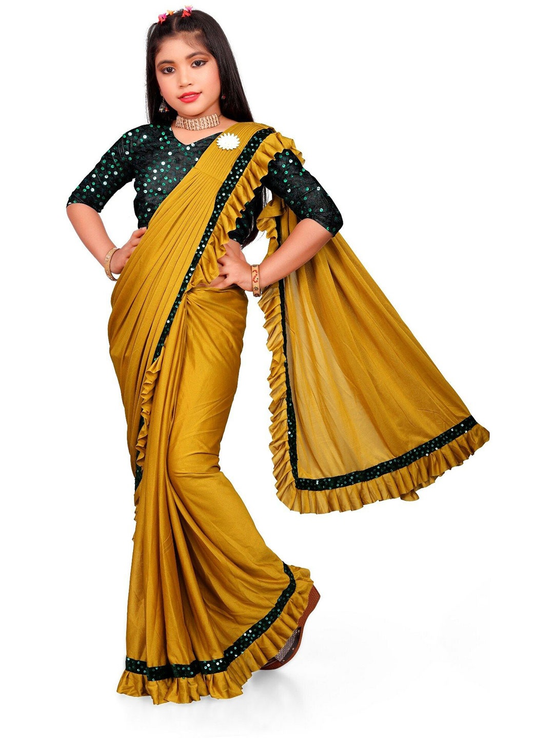 

Aika Embellished Saree, Yellow