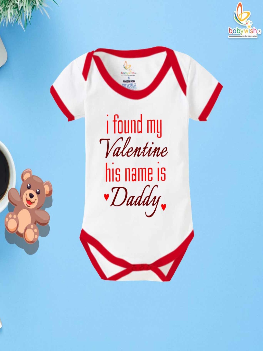 

Babywish Infants Printed Pure Cotton Bodysuit, Red