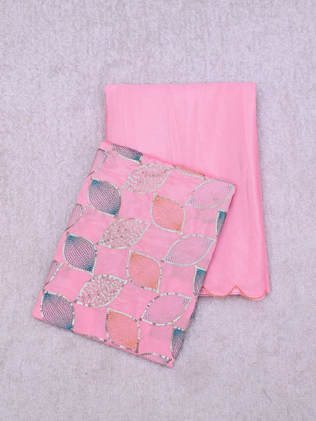 

Aika Sequinned Pure Chiffon Saree, Pink