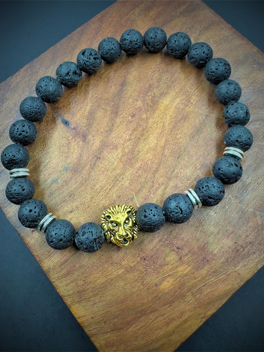 

AKLINA Beaded Ceramic Elasticated Bracelet, Black
