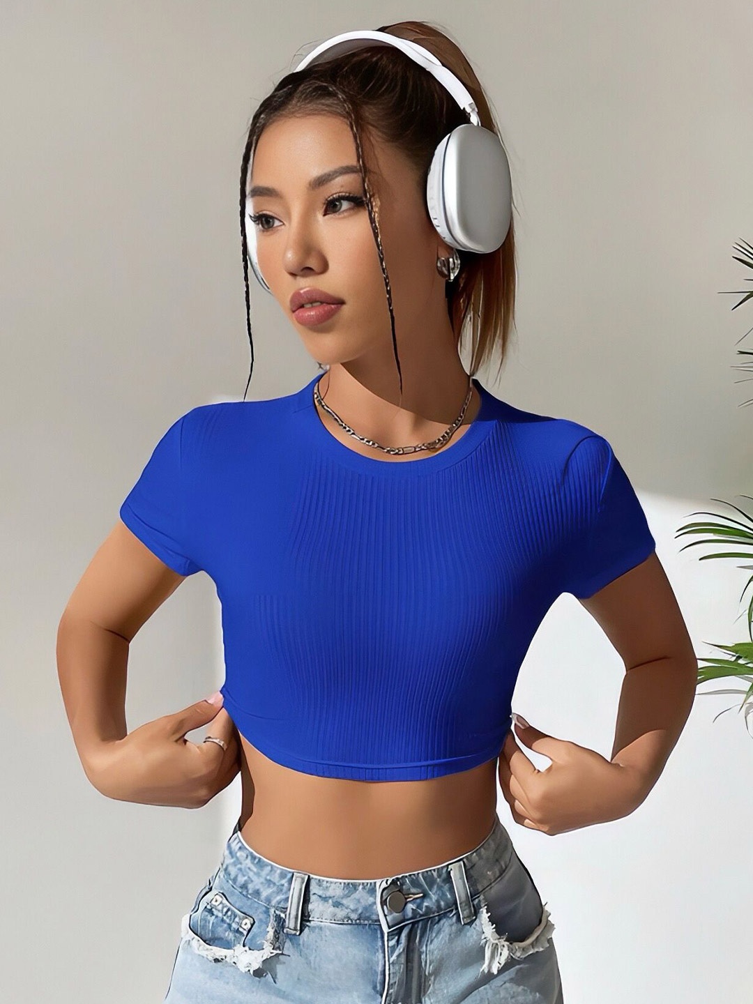 

sollobell Cotton Crop Top, Blue